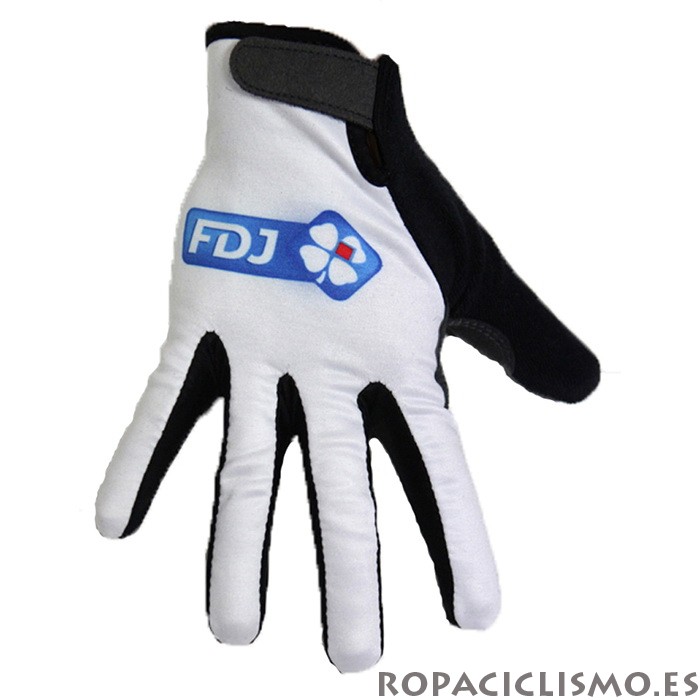 2020 FDJ Guantes Largos Blanco Negro